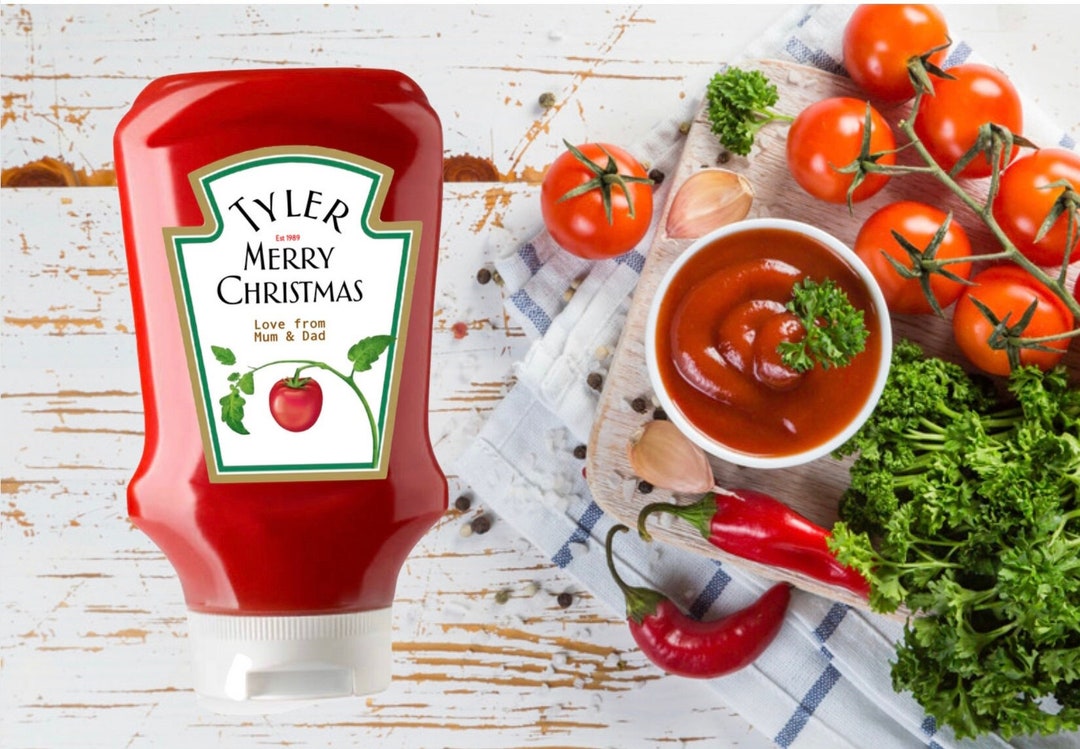 Personalised Ketchup Bottle Label Birthday Christmas Gift for Her Gift