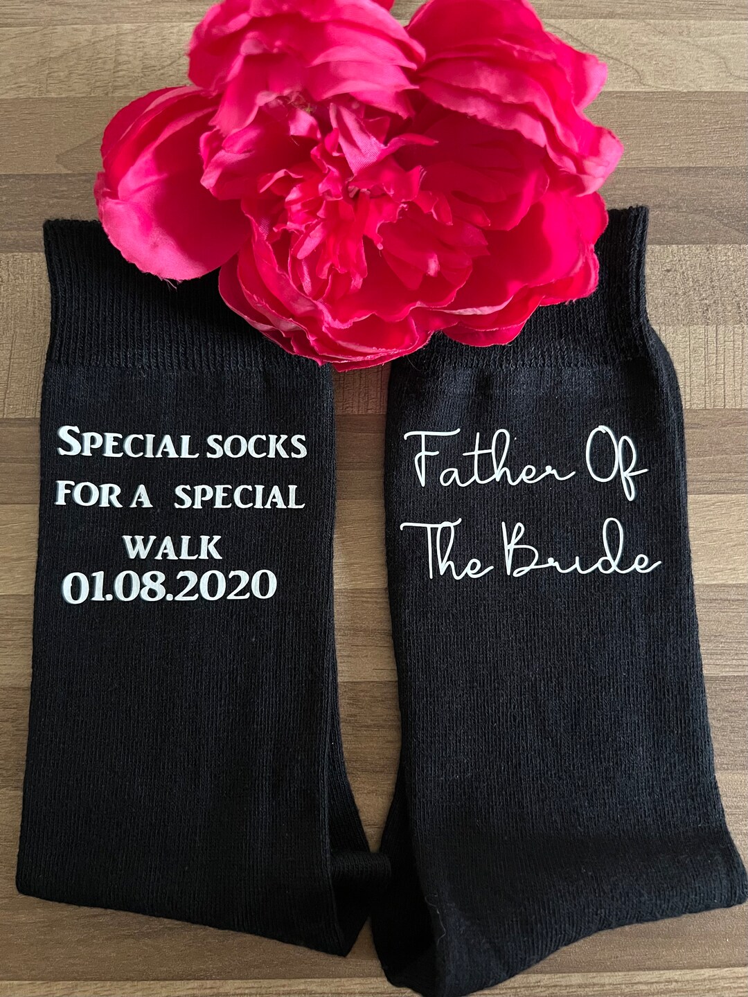thumbnail image 2 of Custom Workshop NI Personalised Wedding Socks – Black, Groomsmen Party Socks – Made In UK 2 of 5