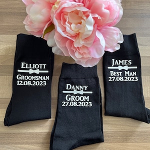 Personalised wedding socks best man groom groomsman custom page boy gift for him