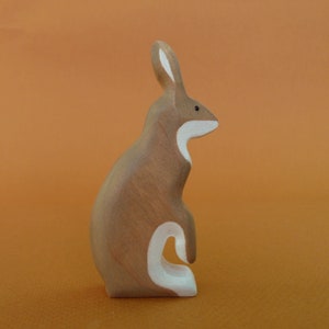 Wooden animals figurines 4pcs Wooden Bear Fox Wolf and Hare toys Birthday gift for kids image 4