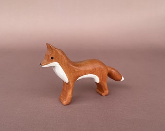 Wooden Fox Toy Figure | Fox toy | Wooden animal figurines | Woodland animals | Handmade Eco-friendly Toys for Kids | Natural wooden toys