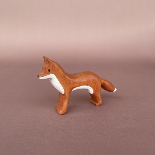 Wooden Fox Toy Figure | Fox toy | Wooden animal figurines | Woodland animals | Handmade Eco-friendly Toys for Kids | Natural wooden toys