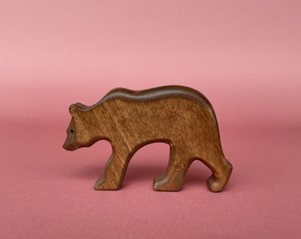 Wooden Bear Toy - Wooden Animal Figurines - Toy Woodland Animals - Wooden Bear Figurine - Gift for Toddlers