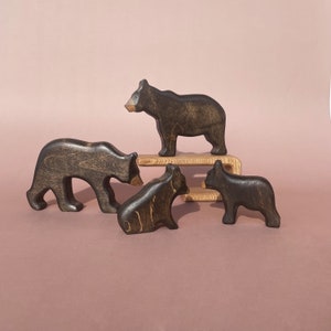 Wooden animal toys Wooden bear cub figurines 2 pcs Educational Toys for Toddlers and Children Gift for Animal Lovers image 7