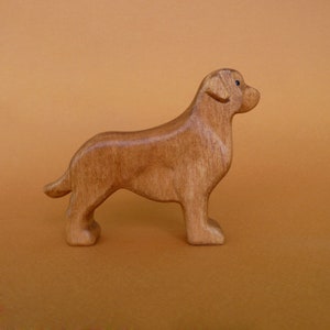 Wooden dog figurine Wooden dog toy Pets figurine Wooden animal figurines Waldorf Montessori wooden toys image 1