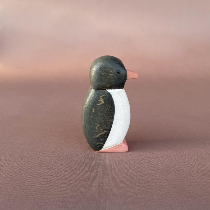 Wooden penguins figurines set Wooden animal toys Penguin wood toy Wooden animal figurines Arctic animal figurines image 7