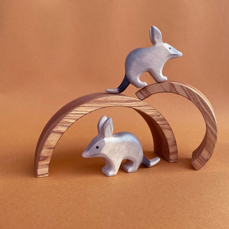 Wooden Bilby figurine Australian animal toys Wooden Animals toys Montessori Waldorf Toys Educational Toys for Toddlers and Children image 1