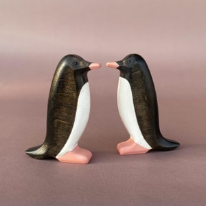 Wooden penguins figurines set Wooden animal toys Penguin wood toy Wooden animal figurines Arctic animal figurines image 6