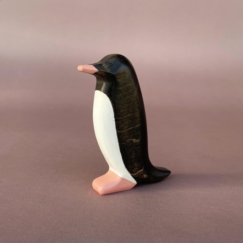 Wooden penguins figurines set Wooden animal toys Penguin wood toy Wooden animal figurines Arctic animal figurines image 4