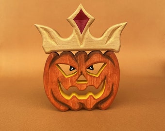 Halloween wooden toys - Pumpkin king for Halloween - Wooden toys - Halloween kid's room decor & baby gift