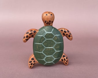 Wooden turtle figurine | Wooden toys | Animal figurines | Sea creatures figurine | Wooden turtle toy