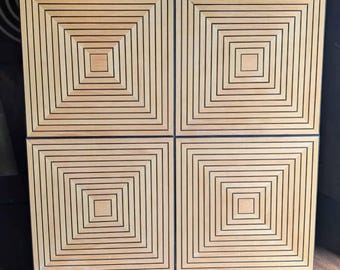 Set of 4 Fine Arts Kevin Irvin "Maze Box" Solid Maple Wall Cabinets