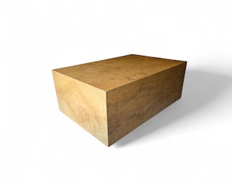 Milo Baughman Large Burlwood Cube Coffee Table, circa 1970s