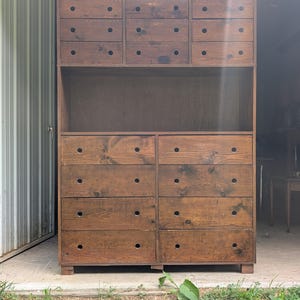Primitive 17-Drawer Apothecary Storage Cabinet