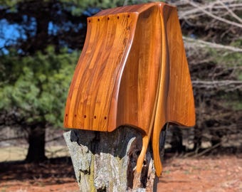 Vintage Studio Craft Hand Carved Wood Moth Floating Wall Cabinet