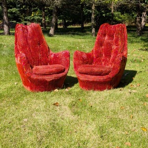 Milo Baughman for Thayer Coggin Rainbow Pinstripe High-Back Lounge Chairs, c. 1970s