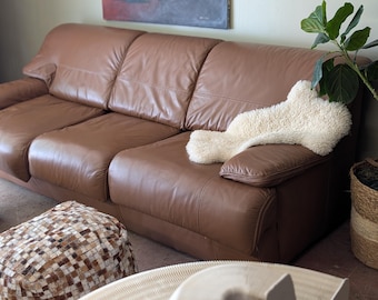 Caramel Brown Emerson 3-seater Leather Sofa