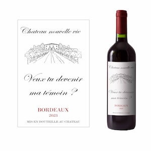 Wine label wedding announcement - witness request