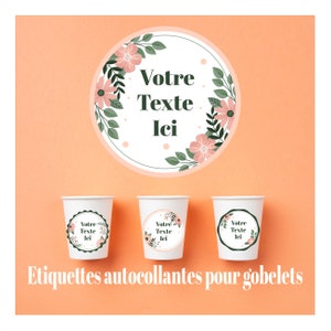 Set di etichette autoadesive da personalizzare per coppe ecocup, matrimoni, battesimi