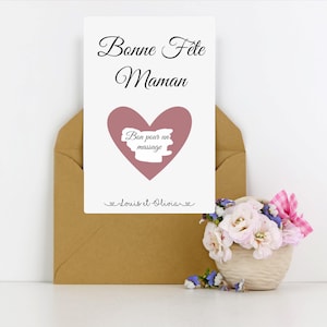 Carte à gratter personnalisée maman - Fête des mères - Message à gratter maman - Surprise fête maman -  Annonce grossesse maman/mamie.