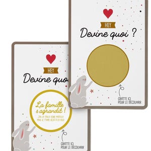 Carte à gratter pour annonce de grossesse, la famille s'agrandit + enveloppe J'ai quelque chose à te dire