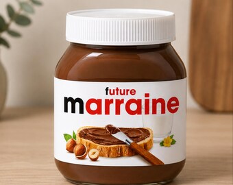Digital Godmother Proposal Label PDF – Original Printable Pregnancy Announcement – Godmother Proposal Idea with Spread (Nutella or other)