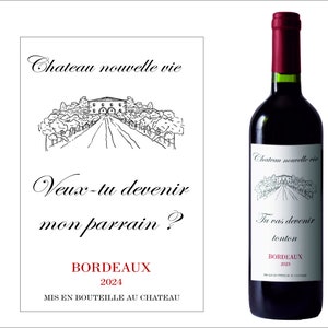 Will you be my godfather? Wine bottle label, pregnancy announcement, godfather request, godmother request.