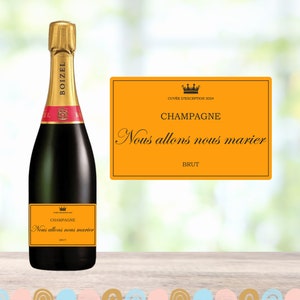 Champagne label wedding announcement - waterproof