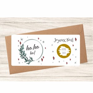 Carte à gratter Joyeux Noël avec pastille à gratter Or, personnalisé avec votre texte caché sous la pastille
