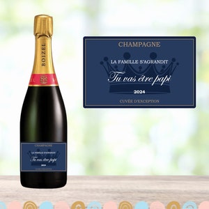 Diventerai nonno nel 2025 - Etichetta di champagne - Annuncio di gravidanza - Futuro nonno