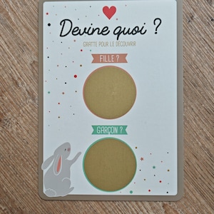 Scratch card for girl or boy, baby gender announcement card, girl or boy, pregnancy announcement