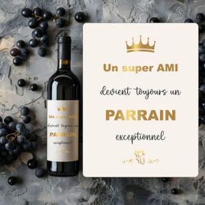 Étiquette vin demande parrain marraine annonce grossesse marraine parrain veux tu devenir ma marraine annonce parrain