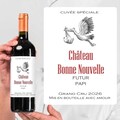 Wine bottle label for pregnancy announcement - future grandpa, uncle, aunt, grandma, grandparents, dad, godfather, the family is growing product logo