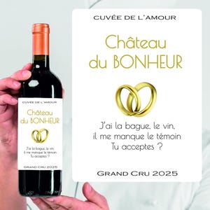Wine label request witness - wedding announcement