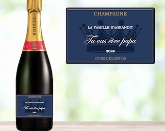 Tu vas être papa - Etiquette de champagne annonce grossesse