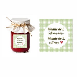 Anuncio de embarazo para abuela y tía. Etiqueta para tarro de mermelada para personalizar. Anuncio de bebé para futura abuela - futura tía -