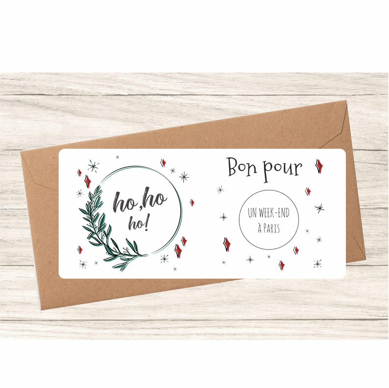 Carte à gratter Bon Pour avec pastille à gratter Or, personnalisé avec votre texte caché sous la pastille