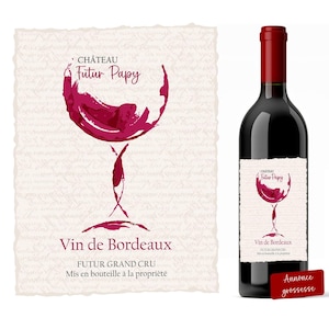 Grandpa pregnancy announcement - Wine bottle label - Future grandpa - Exists for uncle, aunt, grandma, dad, godfather.