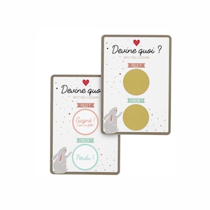 Carte à gratter fille ou garçon, carte annonce sexe bébé, fille ou garçon, annonce grossesse