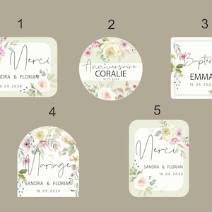 Personalized sticker label, personalized stickers, wedding, baptism, birthday, baby shower, evjf, evg, party, personalized text
