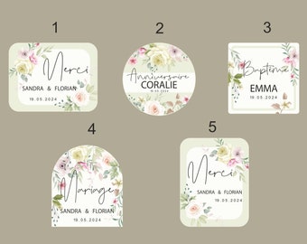 Personalized sticker label, personalized stickers, wedding, baptism, birthday, baby shower, evjf, evg, party, personalized text
