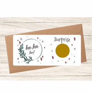 Carte à gratter Surprise avec pastille à gratter Or, personnalisé avec votre texte caché sous la pastille