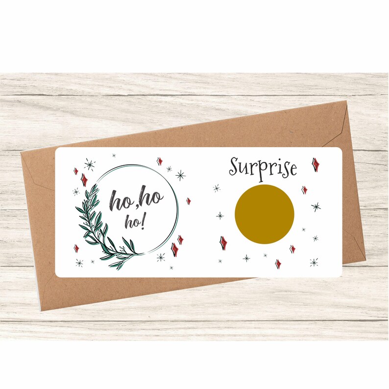 Carte à gratter Surprise avec pastille à gratter Or, personnalisé avec votre texte caché sous la pastille