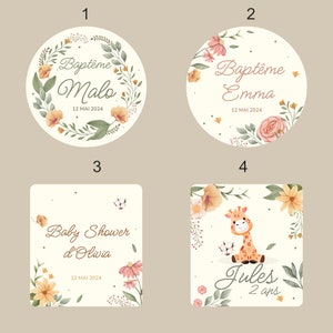 Set mit anpassbaren selbstklebenden Etiketten, personalisierten Aufklebern, Taufe, Geburtstag, Babyparty, Hochzeit, Junggesellinnenabschied...