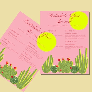 Scottsdale Before the Veil Bachelorette Itinerary Template