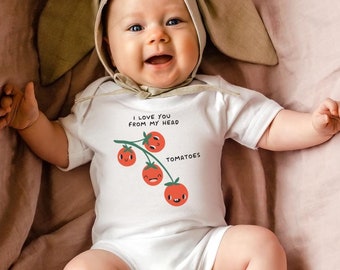 Funny Baby Clothing for Christmas Gift Cute Newborn Holiday Present Humorous Message Infant Bodysuit with Fruit Graphic Baby Shower Gift