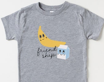 Funny Kids Shirt  Kids Fruit T-shirt Cute Toddler Shirt Gift Unisex Kids Shirt Kawaii Tee Shirts Kids Milk Graphic Shirt Kids Banana Tee