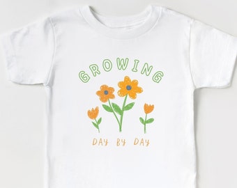 Kids Growing Shirt Cute Girl Shirt Growing Kids Flower Tshirt Toddler Girl Cute Shirt Flower Graphic Shirt Gifts for Girl Little Girl Tshirt