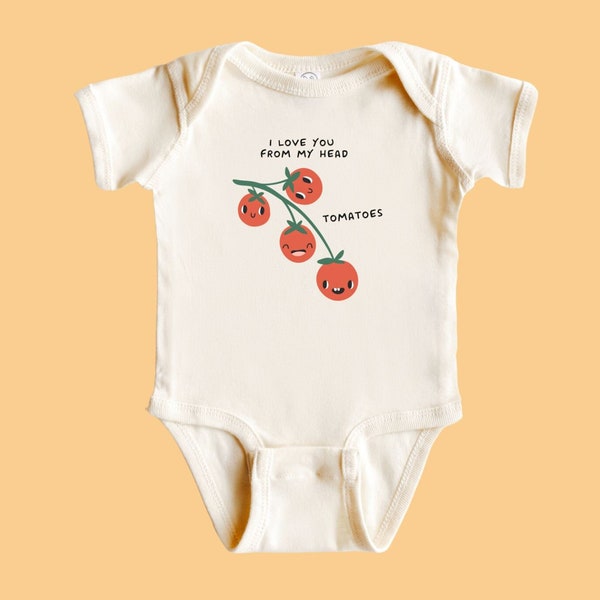 Baby Funny Shirt Sayings Newborn Funny Tshirt Quotes Cute Phrases Baby Bodysuit Funny Tomato Pun Baby Clothes Humorous Baby Bodysuit