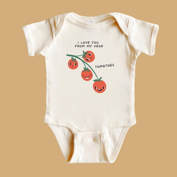 Baby Funny Shirt Sayings Newborn Funny Tshirt Quotes Cute Phrases Baby Bodysuit Funny Tomato Pun Baby Clothes Humorous Baby Bodysuit